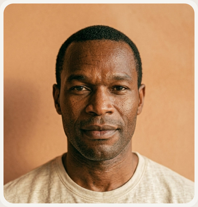 Man in warm natural light