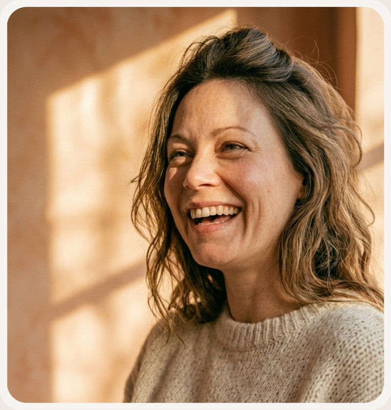 Smiling woman in warm natural light